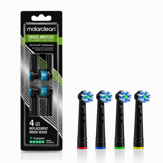 Cross Black Toothbrush Heads, 4 pack