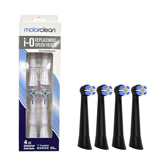 iO Black Toothbrush Heads, 4 Heads